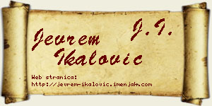 Jevrem Ikalović vizit kartica